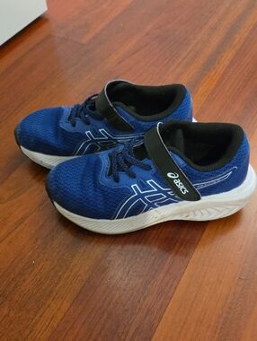 ASICS Blue and Black Kids' Running Shoes Sneakers